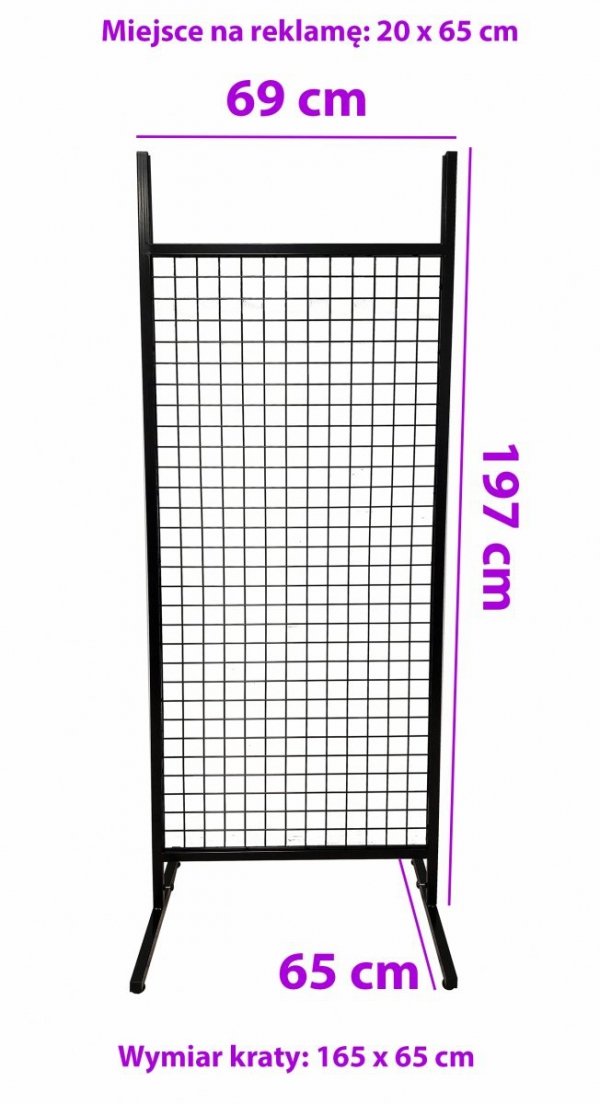 Stojak ekspozytor z 25 haczykami - CZARNY + komplet 4 kół