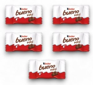 Kinder Bueno Mini Wafelki Orzechowe Nadzienie 5szt Słodycze na Paczki 