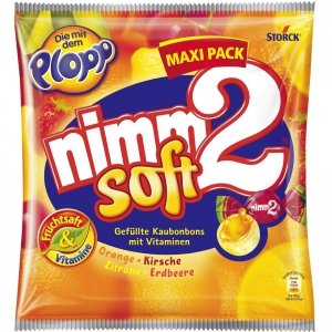 Nimm2 Soft żujki musujące Orange Zitrone Erdbeere Kirsche 345g