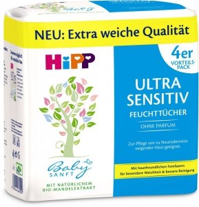 Hipp Ultra Sensitiv chusteczki nawilżane 208 (4x52) szt.
