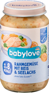 Babylove Bio Mintaj Ryba Warzywa Ryż 8m 220g Niemcy