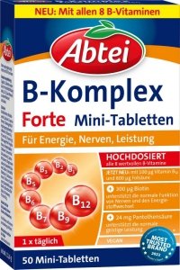 Abtei Wegań  tabletki, 8 Witamin Grupy B Nerwica Koncentracja 50szt