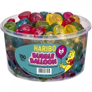 Haribo Żelki Bubble Balloon Smak dziecinstwa 1050g 150 szt 