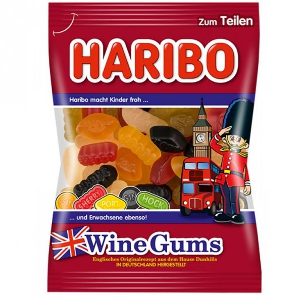 Haribo Żelki Owocowe angielskie Wine Gums 200g Żelki Słodycze i