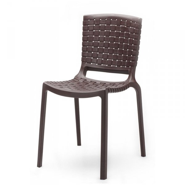 Lekkie krzesło z tworzywa, które można sztaplować Tatami 305 Brązowe