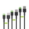 GREEN CELL ZESTAW KABLI KABGCSET01 3X KABEL GC RAY USB - USB-C 30CM, 120CM, 200CM, ZIELONY LED