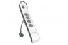 Listwa zasilająca Belkin Power Surge 4-PORT + 2xUSB-A 2.4A 525J 2m Grey/White