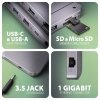AXAGON HMC-12GM2 Wieloportowy hub USB 12in1 + M.2 NVMe/SATA pozycja, 10Gbps, 3x USB-A, USB-C, HDMI 4K/60Hz, DP 4K/60Hz, GLAN, SD