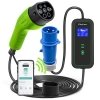 Qoltec Mobilna ładowarka do samochodu elektrycznego EV z regulacją 2w1  Typ2 | 7kW | 230V | CEE 3 PIN | WiFi | LCD | Przenosna |