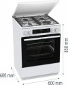 Gorenje Kuchnia gazowo-elektryczna GKS6C71WA