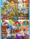 Trefl Puzzle 2x500 elementów Sztuka malowania Kotki