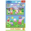 Trefl Puzzle 2x24 elementy Świnka Peppa na placu zabaw