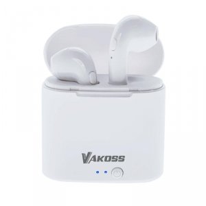Słuchawki z mikrofonem VAKOSS SK-832BW Bluetooth, douszne, ze stacją dokującą, białe