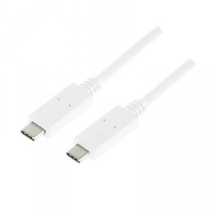 Kabel USB 3.2 Gen2x1 LogiLink CU0131 USB-C - USB-C, M/M, biały, 1m