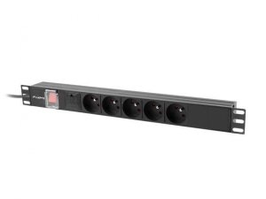 Listwa zasilająca Rack PDU 19 Lanberg 1U 10A 5x 230V PL 2M C14 Czarna