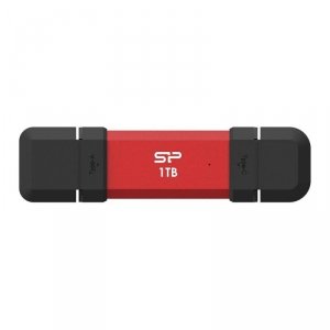 Dysk zewnętrzny SSD Silicon Power DS72 1TB USB-A USB-C (1050/850 MB/s) czerwony