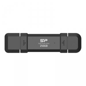 Dysk zewnętrzny SSD Silicon Power DS72 250GB USB-A USB-C 1050/850 MB/s Czarny