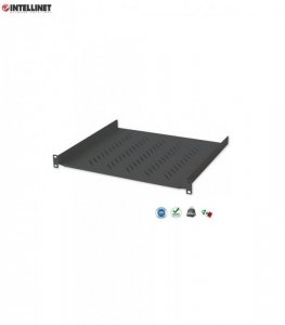 Półka do szafy 19 Intellinet 400mm 1U perforowana, czarna