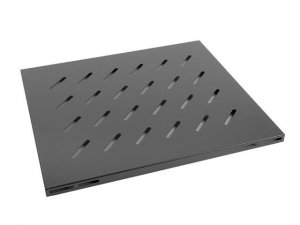 Półka do szaf 19 800mm czarna Lanberg (1U/465x515mm udźwig do 120kg, montaż 4-punktowy)