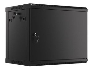 Szafa instalacyjna Rack wisząca 19 9U 600x450 czarna drzwi metalowe Lanberg (flat pack)