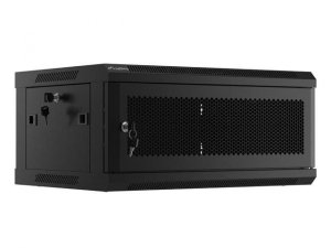 Szafa instalacyjna Lanberg rack wisząca 19 4U 600x450 drzwi perforowane czarna (flat pack)