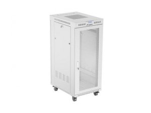 Szafa instalacyjna Rack stojąca 19 27U 600x800 szara drzwi perforowane LCD Lanberg (flat pack)