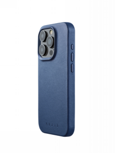 Mujjo Full Leather Case - etui skórzane do iPhone 15 Pro kompatybilne z MagSafe (monaco blue)