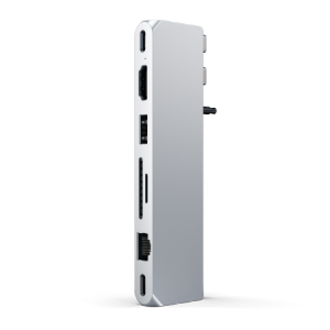 Satechi Pro Hub max - aluminiowy Hub z podwójnym USB-C do MacBook (2x USB-C, USB-A, 4K HDMI, czytnik kart micro/SD, Ethernet, ja