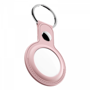 KeyBudz AirTag Keyring - skórzane etui ochronne do AirTag (blush pink)