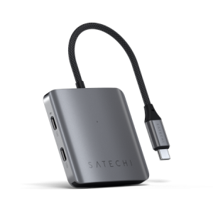 Satechi 4 Port USB-C Hub PD - aluminiowy hub USB-C (4x USB-C 10Gbps, w tym 1x 100W PD) (space gray)