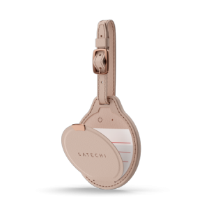 Satechi FindAll Luggage Tag - zawieszka do bagażu ze skóry wegańskiej z lokalizatorem kompatybilna z Apple Find My (desert rose)
