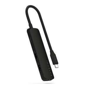 Satechi 4-in-1 USB-C Slim Multiport Adapter 4K - aluminiowy adapter do urządzeń mobilnych USB-C (USB-C, 4K HDMI, 2x USB-A) (blac