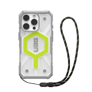 UAG Pathfinder Clear Magsafe Bundle - obudowa ochronna do iPhone 16 Pro kompatybilna z MagSafe oraz smycz na telefon (active neo