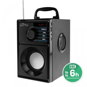 MEDIA-TECH GŁOŚNIK BEZPRZEWODOWY BOOMBOX SILVER 15W MRS MT3179