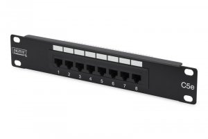 Digitus Patch panel 10 8 portów, kat.5e, U/UTP, 1U, czarny (kompletny)