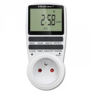 Qoltec Elektroniczny programator czasowy PC0628 | 3680W | 16A | LCD