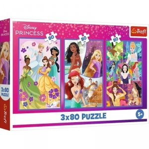 Trefl Puzzle 3x80 elementów Księżniczki i przyjaciółki Disney