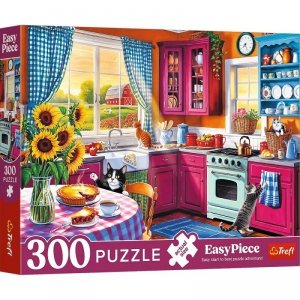 Trefl Puzzle 300 elementów EasyPiece Poranek w kuchni; dla seniora
