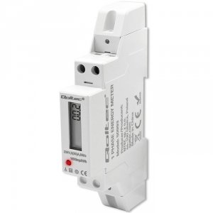 Qoltec Jednofazowy elektroniczny licznik | miernik zużycia energii na  szynę DIN | 230V | 30A | LCD | 1P