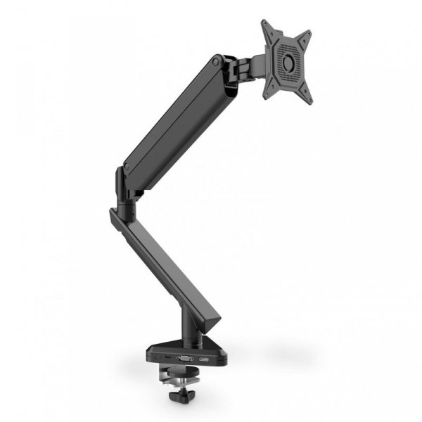 Ramię biurkowe pojedyńcze z zaciskiem DIGITUS 1xLCD z sprężyną gazową i zintegrawaną stacją dokującą max. 30&quot; i 9kg PD 3.0