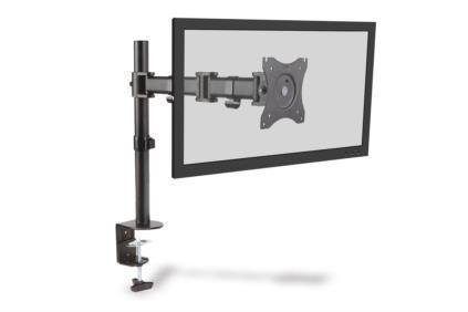 Stojak biurkowy pojedynczy z zaciskiem DIGITUS, 1xLCD, max. 27&quot;, max. 8kg, uchylno-obrotowy 360° (PIVOT)