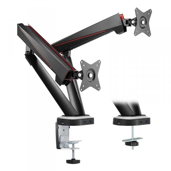 Uchwyt do monitora LCD/LED LogiLink podwójny gamingowy, VESA 100x100, 17-32&quot;