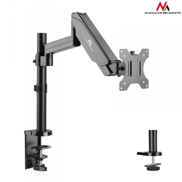 Uchwyt do monitora Maclean MC-775 17-32&quot; 8kg czarny ze sprężyną gazową podwójne ramię