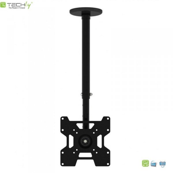 Uchwyt sufitowy LCD/LED Techly 23&quot;-37&quot; 45kg regulowany, czarny