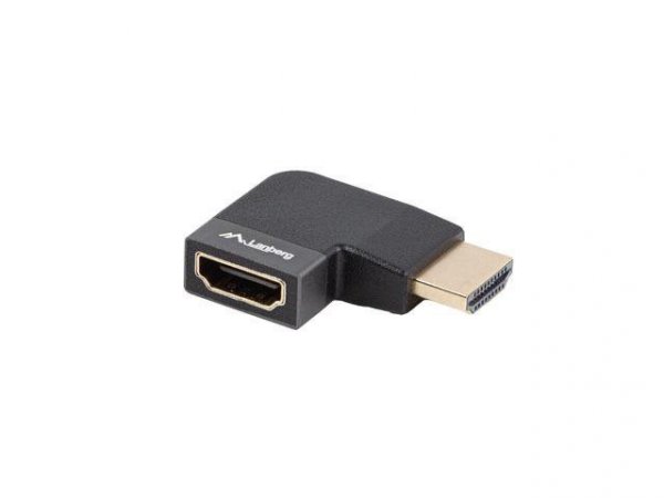 Adapter Lanberg HDMI(F)-&gt;HDMI(F) 8K Kątowy Prawo Aluminimum Srebrny