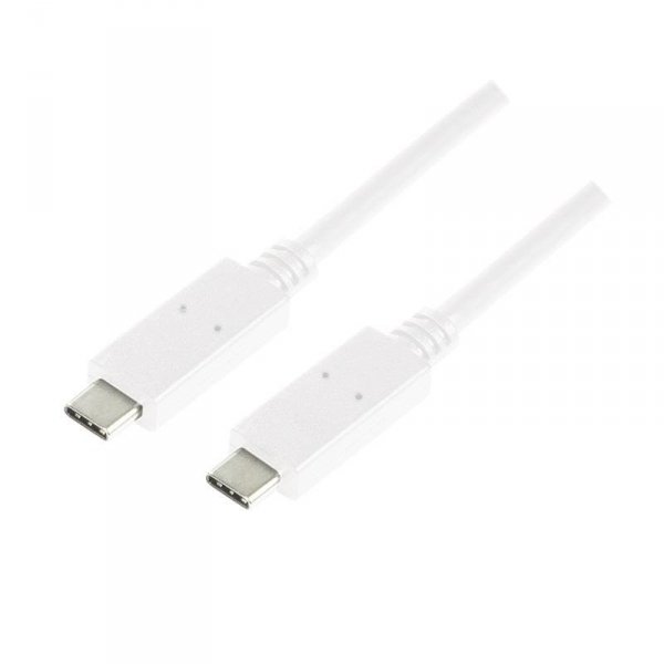 Kabel USB 3.2 Gen2x1 LogiLink CU0131 USB-C - USB-C, M/M, biały, 1m