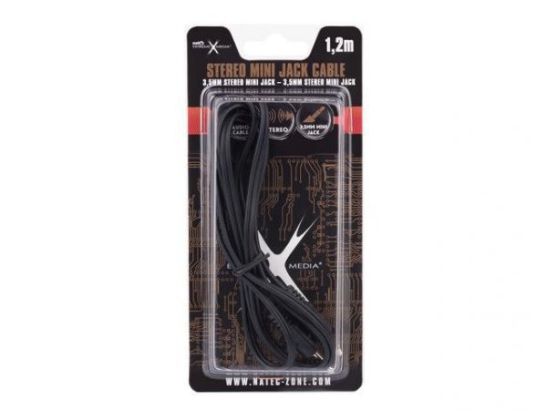 Kabel stereo Natec Extreme Media minijack-&gt;minijack M/M 1,2m (blister)