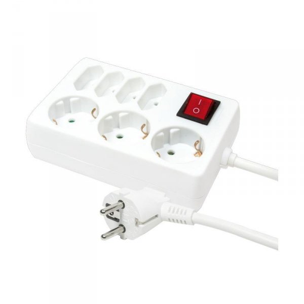 Listwa zasilająca LogiLink LPS210 7 gniazd Schuko/Euro ON/OFF, 5m, biała