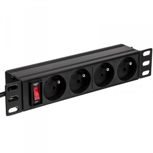 Listwa zasilająca PDU Netrack 10&#039;&#039; 1U, 230V/16A, 4xE, ALU