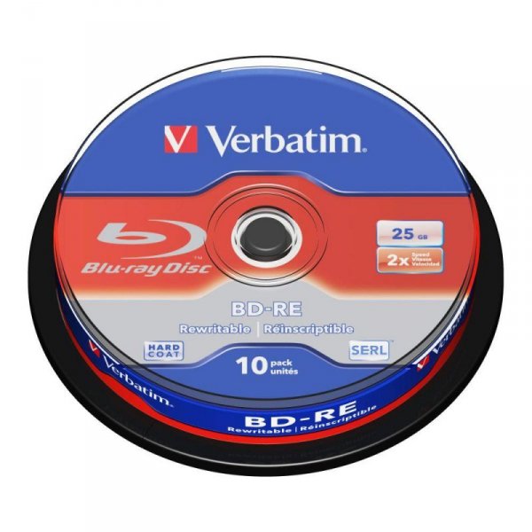 Płyty BD-RE Verbatim SL 25GB 2x Hard Coat (Spindle 10)